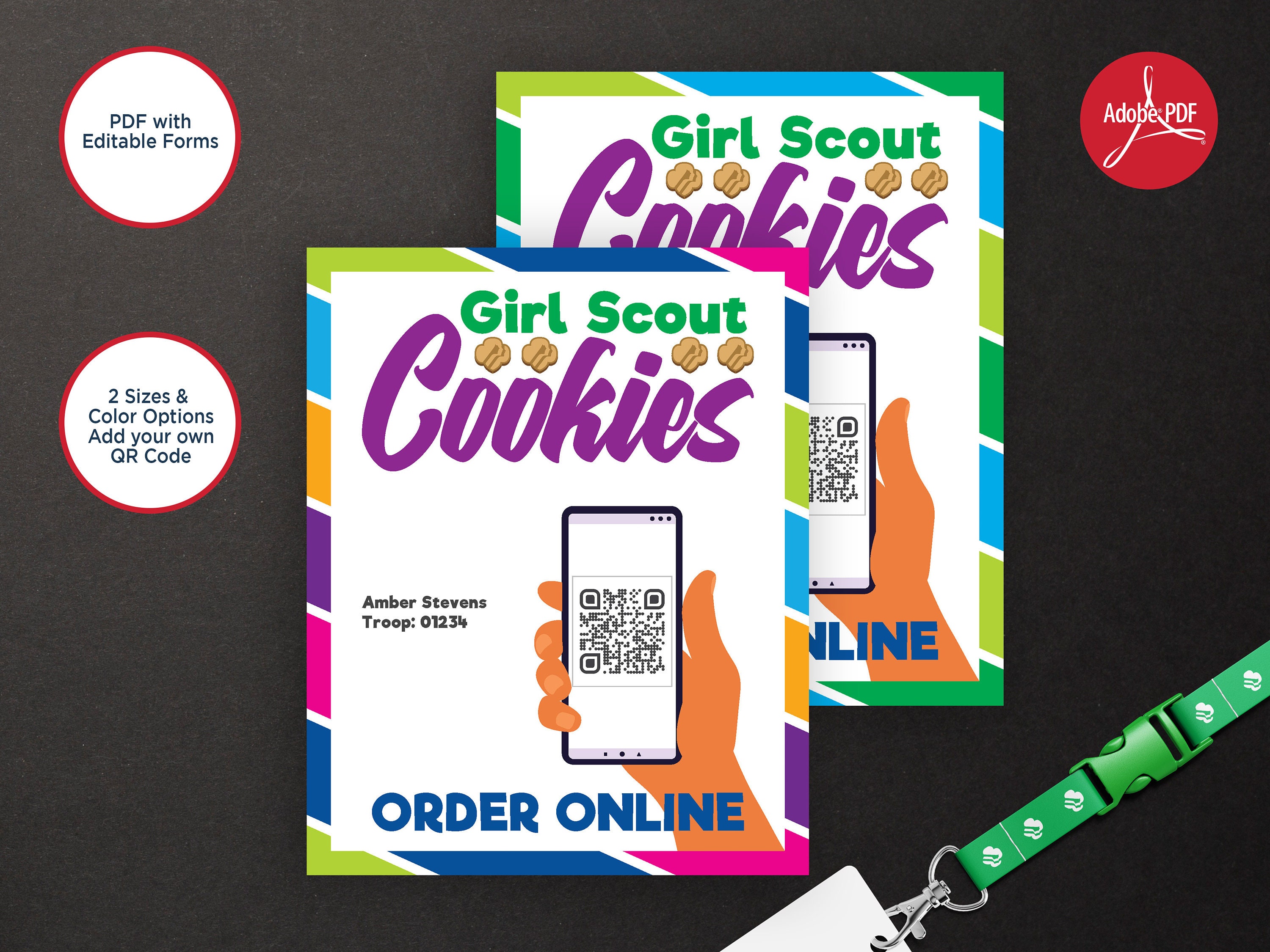 Girl Scout Cookie Seller Signs with QR Code Etsy