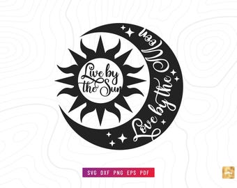 Live by the Sun Love by the Moon SVG Clip Art