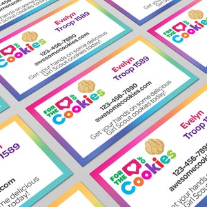 Girl Scout Cookie Verkäufer Visitenkarten | PDF Vorlage
