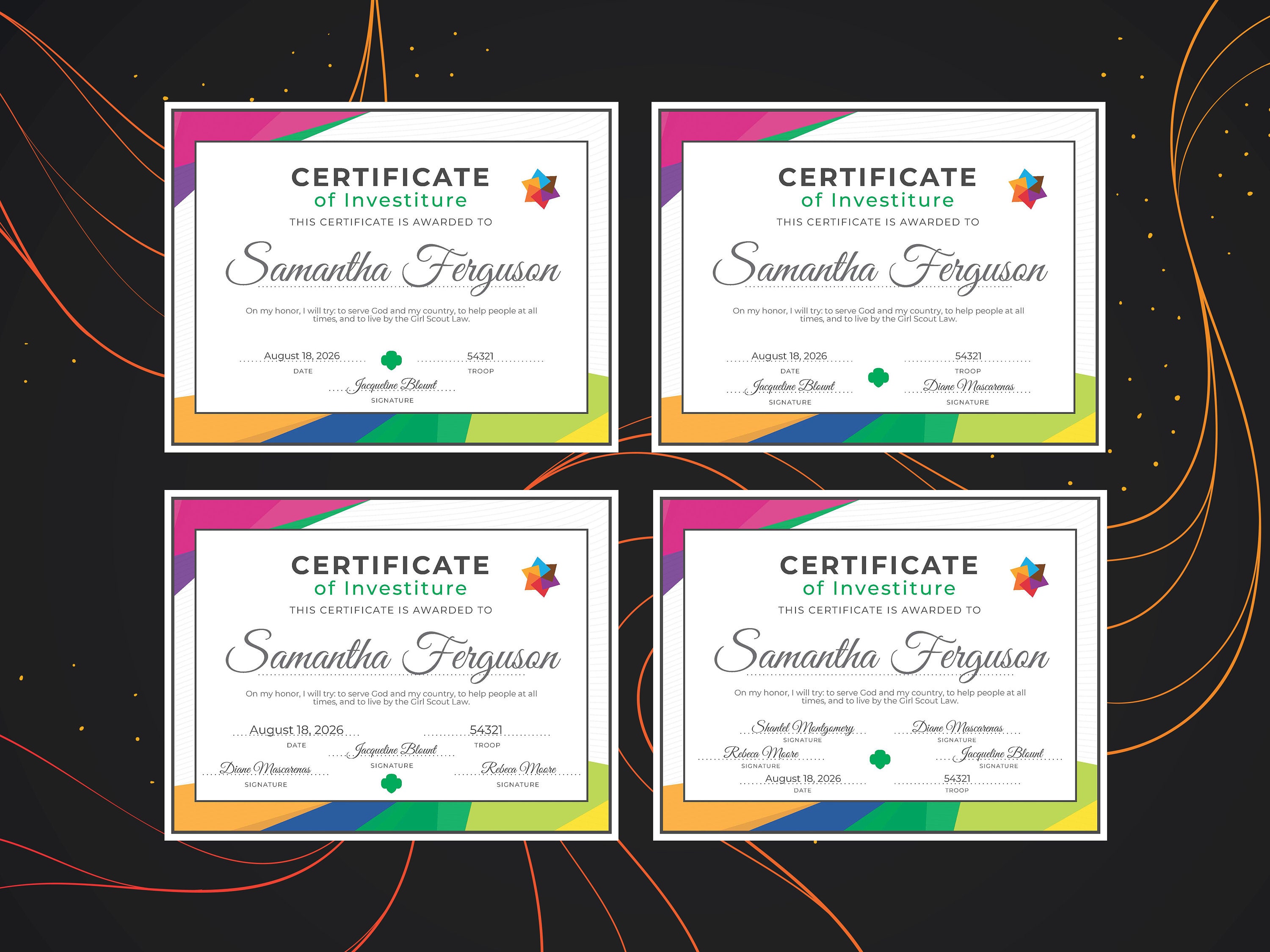 Girl Scout Investiture Certificate | Printable PDF Template - Etsy