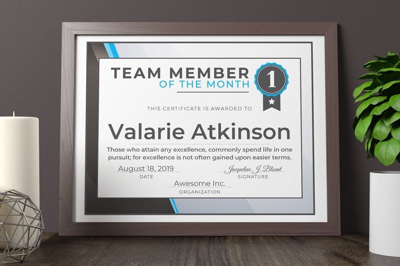 team member of the month certificate pdf template 3 color options member of the month certificate