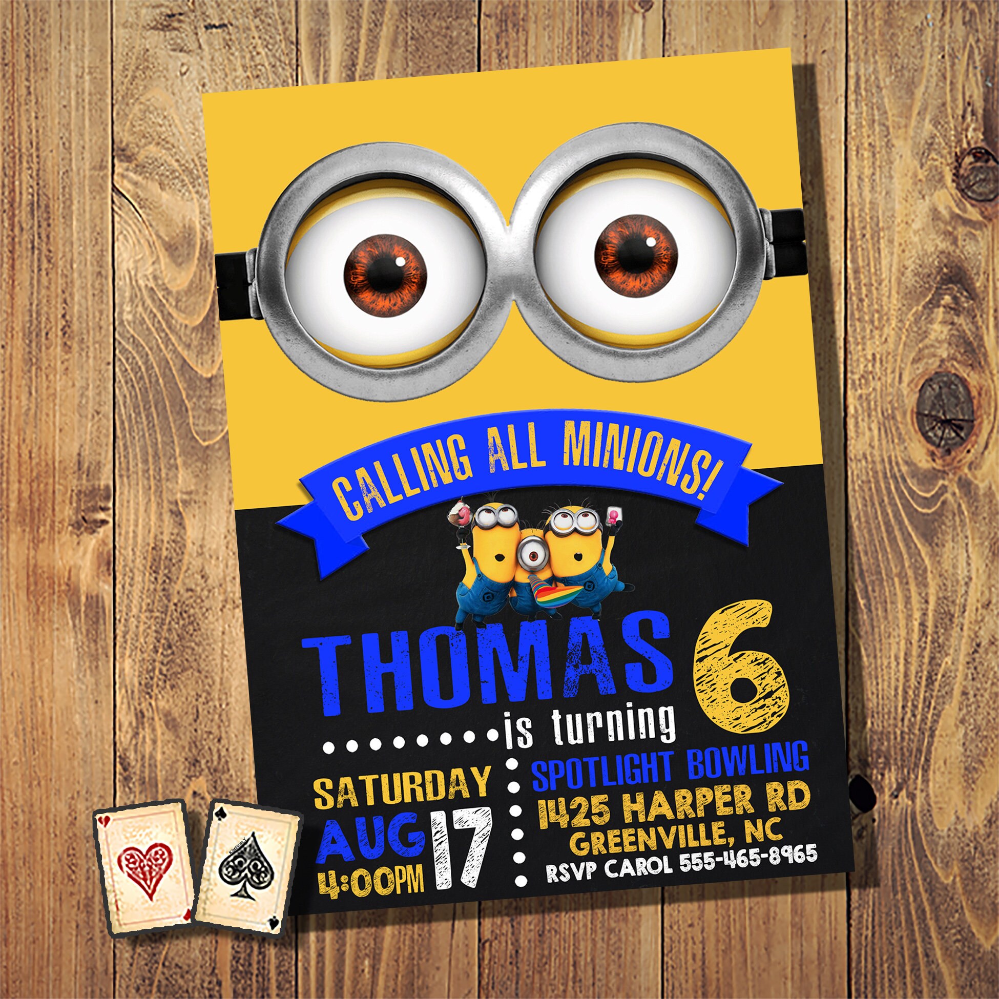 Boys Birthday Invite Minion Birthday Invitation Minion Invitation Girls Birthday Invite