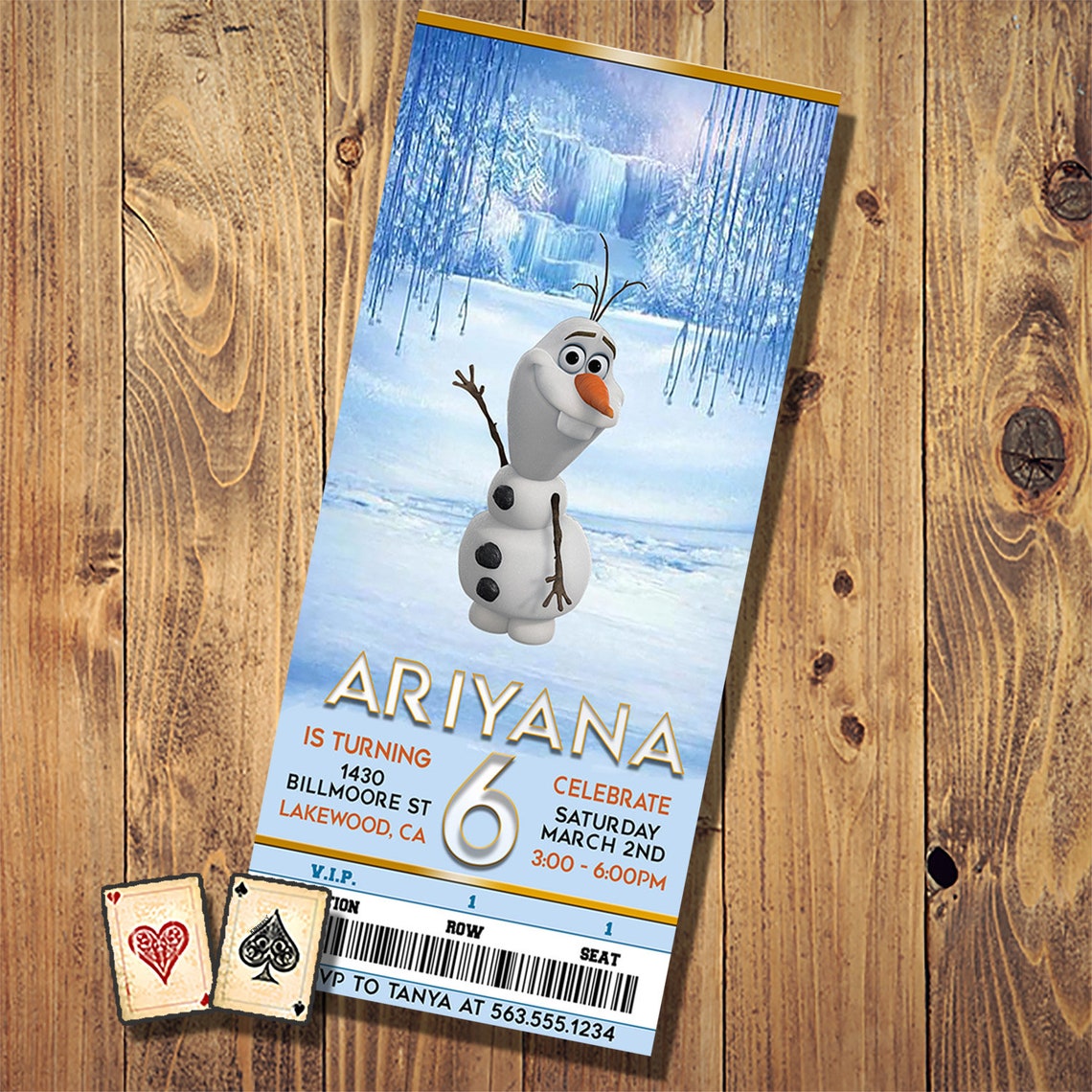All 5 Designs Frozen Ticket Invitations Frozen Birthday Etsy