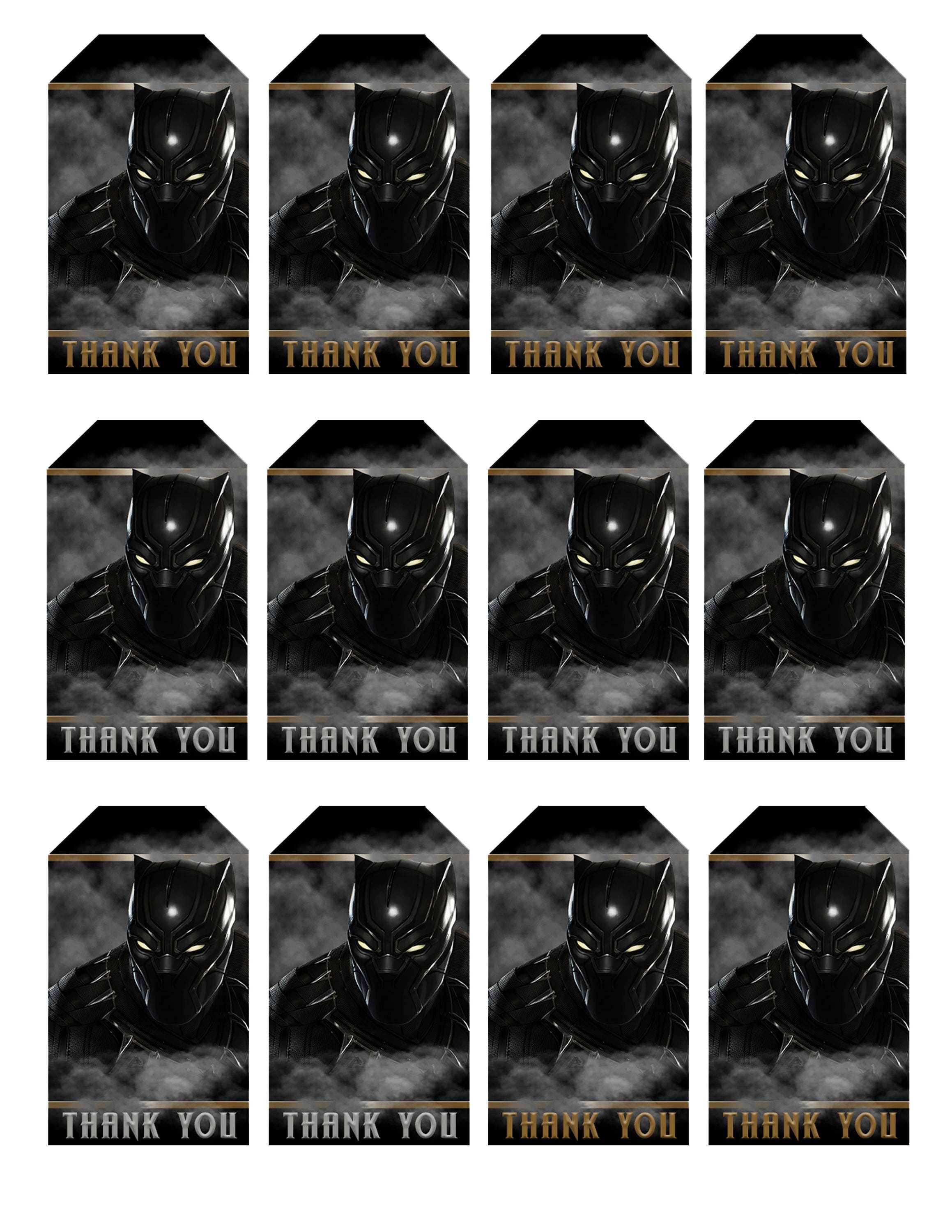 Instant Download Black Panther Gift Tags Black Panther | Etsy