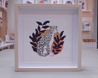 Ambachtelijke zeefdruk print, Panther