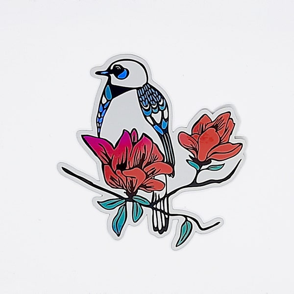 Oiseau, sticker holographique pour décoration ordinateur