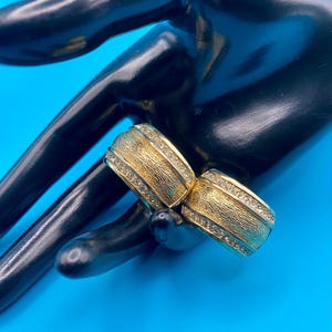 GROSSE Christian Dior  Germany Vintage  Gold Plated and Crystals Large Earrings . Rare . Signed. Beautiful.