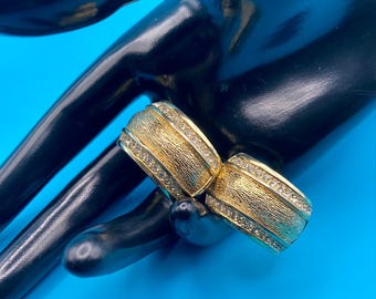 GROSSE Christian Dior  Germany Vintage  Gold Plated and Crystals Large Earrings . Rare . Signed. Beautiful.