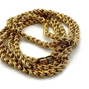 【美品】Christian Dior Rope Chain Necklace Vintage Christian Dior Signed Rope Chain Necklace Gold Tone