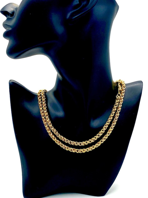 Buy Vintage Christian Dior Gold Plated Rope Chain Necklace, Signed