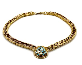 Collier Plastron Orena Paris Doré - Bijou Vintage - Occasion