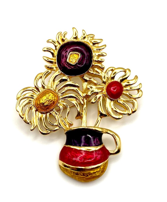 イヴサンローラン フラワーデザイン ブローチ 【公式通販】