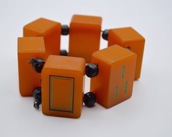 Vintage Bakelite Mahjong Bracelet . Spectacular . Unique. Rare .Unusual. Collectible.