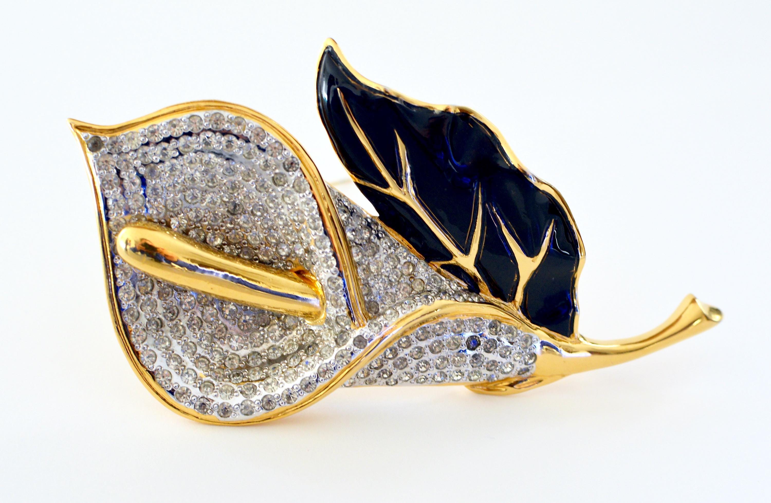 Valentino Garavani Brooch: Oversized Crystal Enamel Flower 
