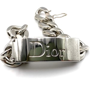 Christian Dior Authentic Bracelet Lip Gloss Duo Limited Edition in Silver metal. Rare . Beautiful. Signed. Collectible. Stylish. Designer.