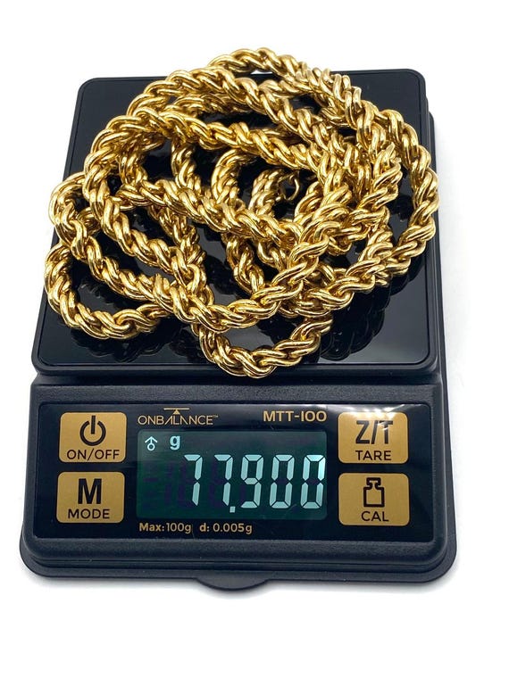 Vintage Christian Dior Gold Plated Rope Chain Necklac… - Gem