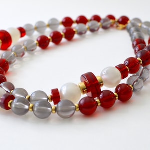 Monet Vintage  Beaded Lucite Gold Plated multicolour Necklace .Colourful. Gorgeous.