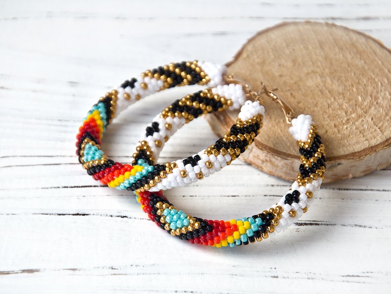 bead crochet kit earrings adult craft kit seed bead kit pdf crochet pattern kit bijoux crochet bead crochet rope pattern diy kit earrings