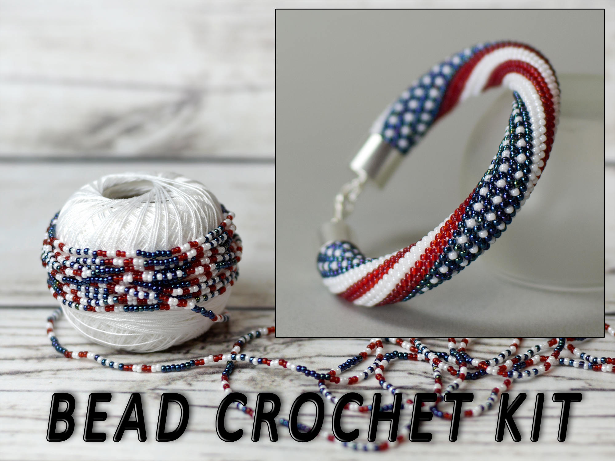 Diy kit bracelet making kit bead crochet kit braselet USA Etsy