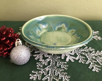 Ceramic candle dish with candle, jewelry dish, olive oil plate, soap dish, Christmas gift