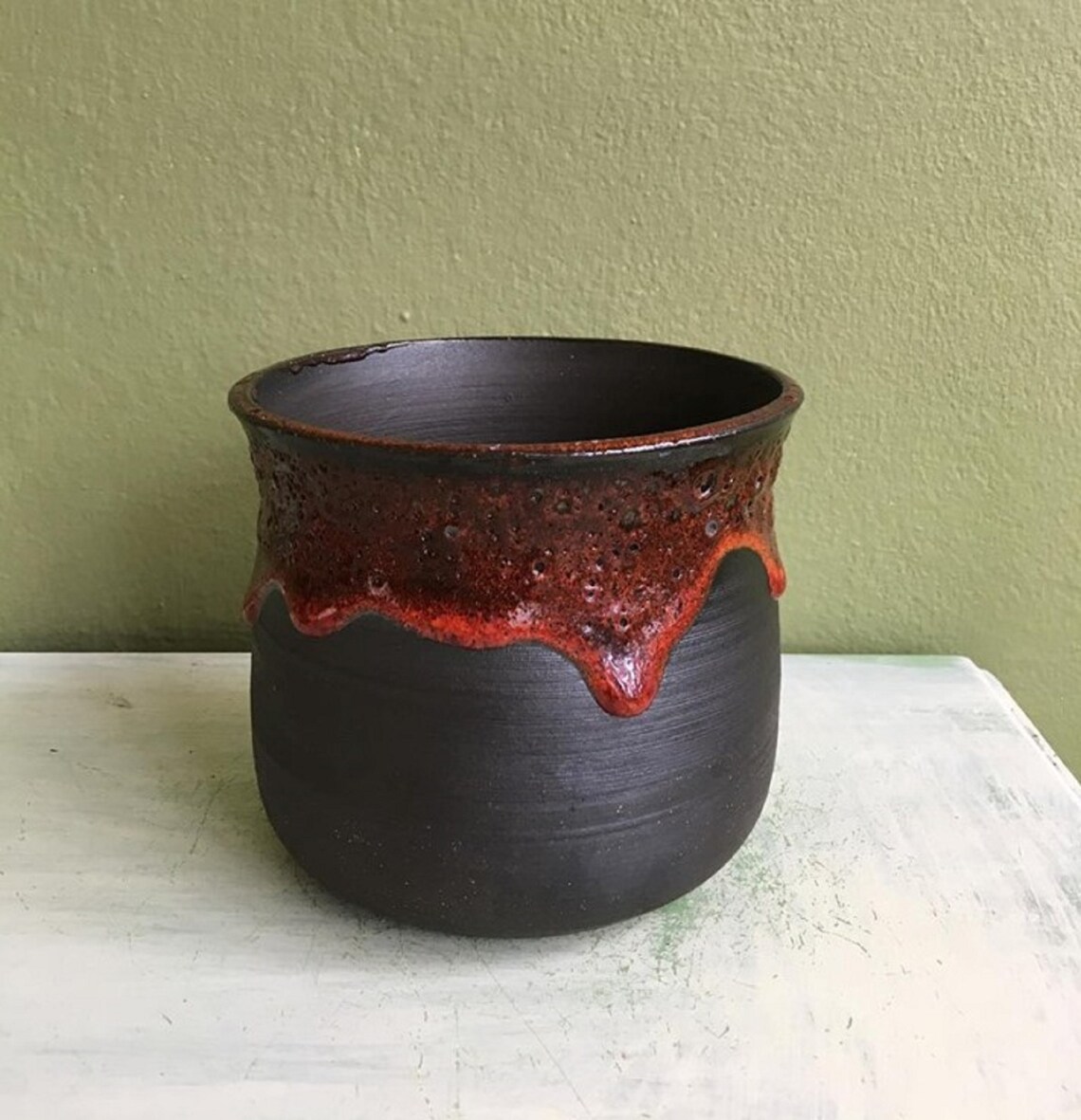 Orange planter ceramic planter home decor modern planter Etsy
