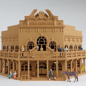 Miniatur Old West # 1 Saloon / Hotel gebaut bereit HO Interieur inklusive braun