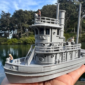 Miniature HO Scale Railroad Tugboat Built Train Layout 1:87