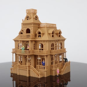 Gold Rush Bay N-Scale Miniature Haunted House Victorian#4 Mansion Brown Shell Assembled