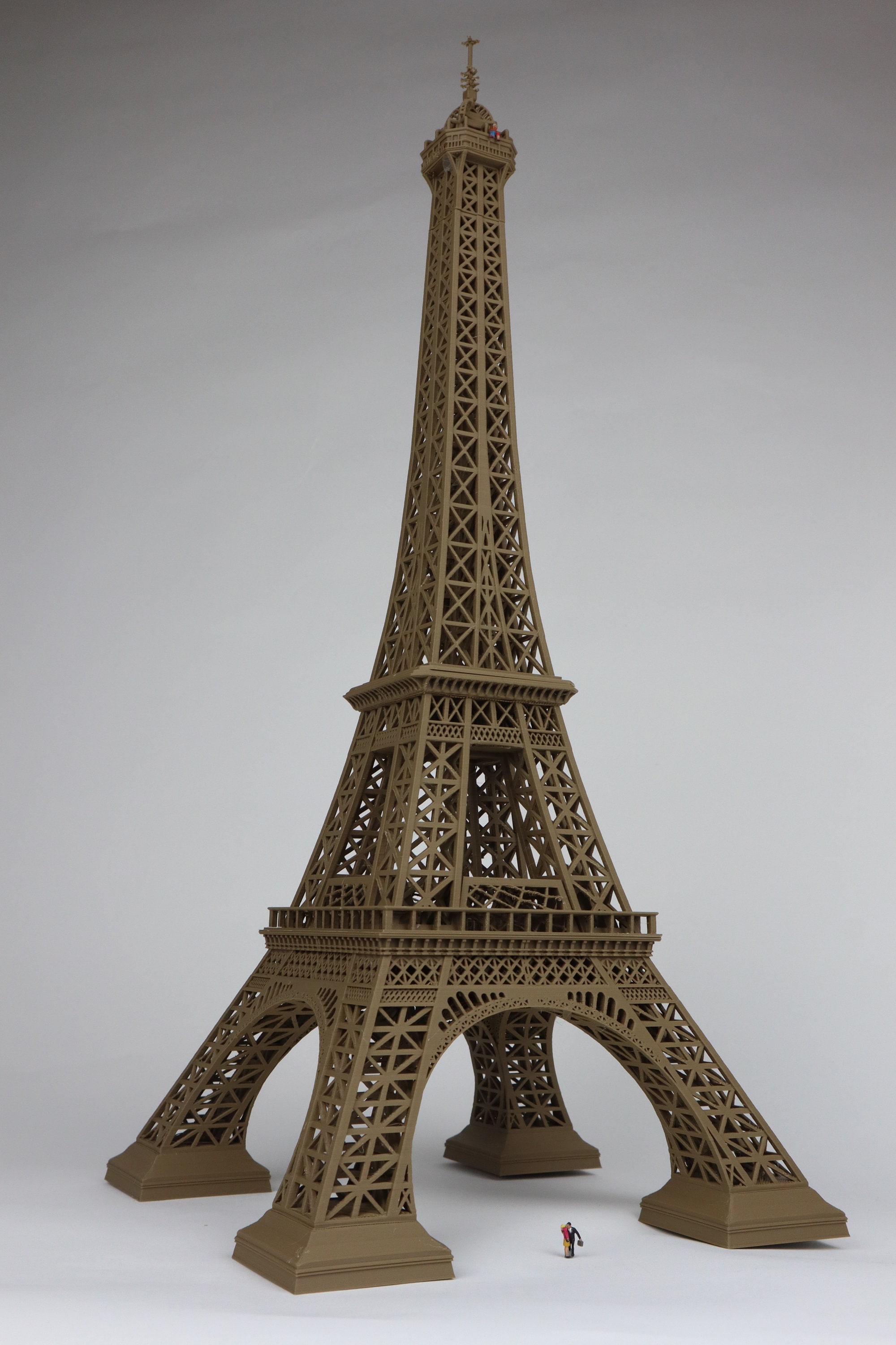 Miniature Detailed Paris France Eiffel Tower Model 19-inches Tall Brown 