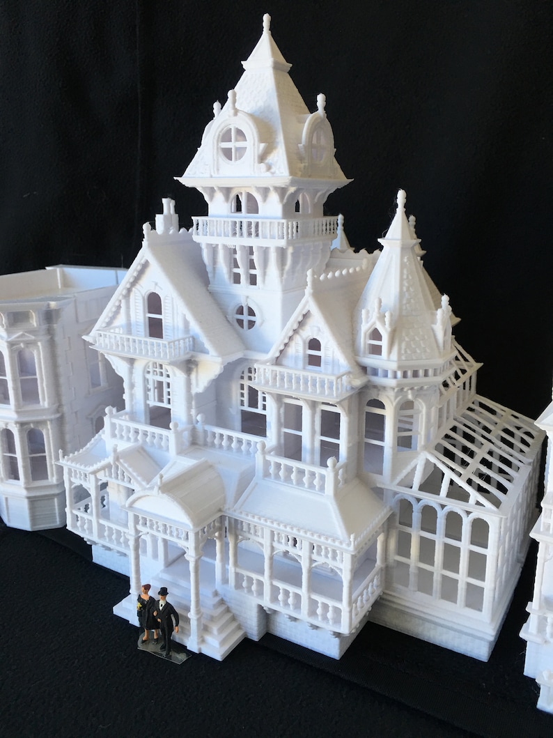 Miniature Victorian 5 Castle Tower House Train HO Scale image 3