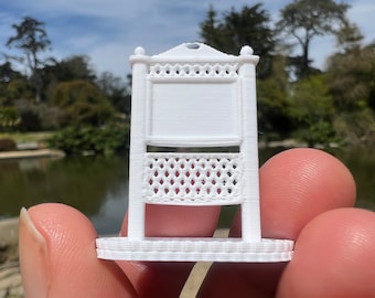 Miniature White N-Scale Stars Town Sign Victorian Built Assembled