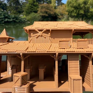 Miniature HO-Scale Brown World Jungle Navigation Theme Park Attraction Cruise building 1/87