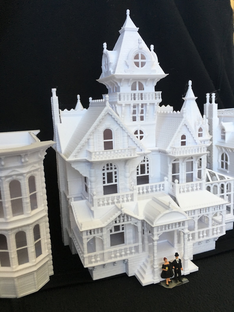 Miniature Victorian 5 Castle Tower House Train HO Scale image 4
