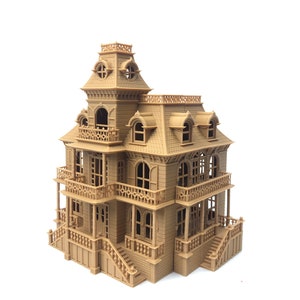 Miniature Victorian Collection #4 - Brown Haunted Mansion Halloween House 1/87 HO Scale (Hinge)