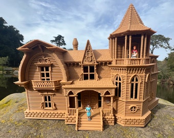 Miniatura nº 38 Marrón, escala HO, Mansión victoriana Munster House, construida y ensamblada