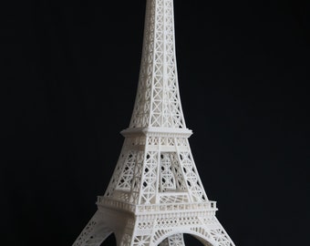 Miniature Detailed Paris France Eiffel Tower Model 19-inches tall White