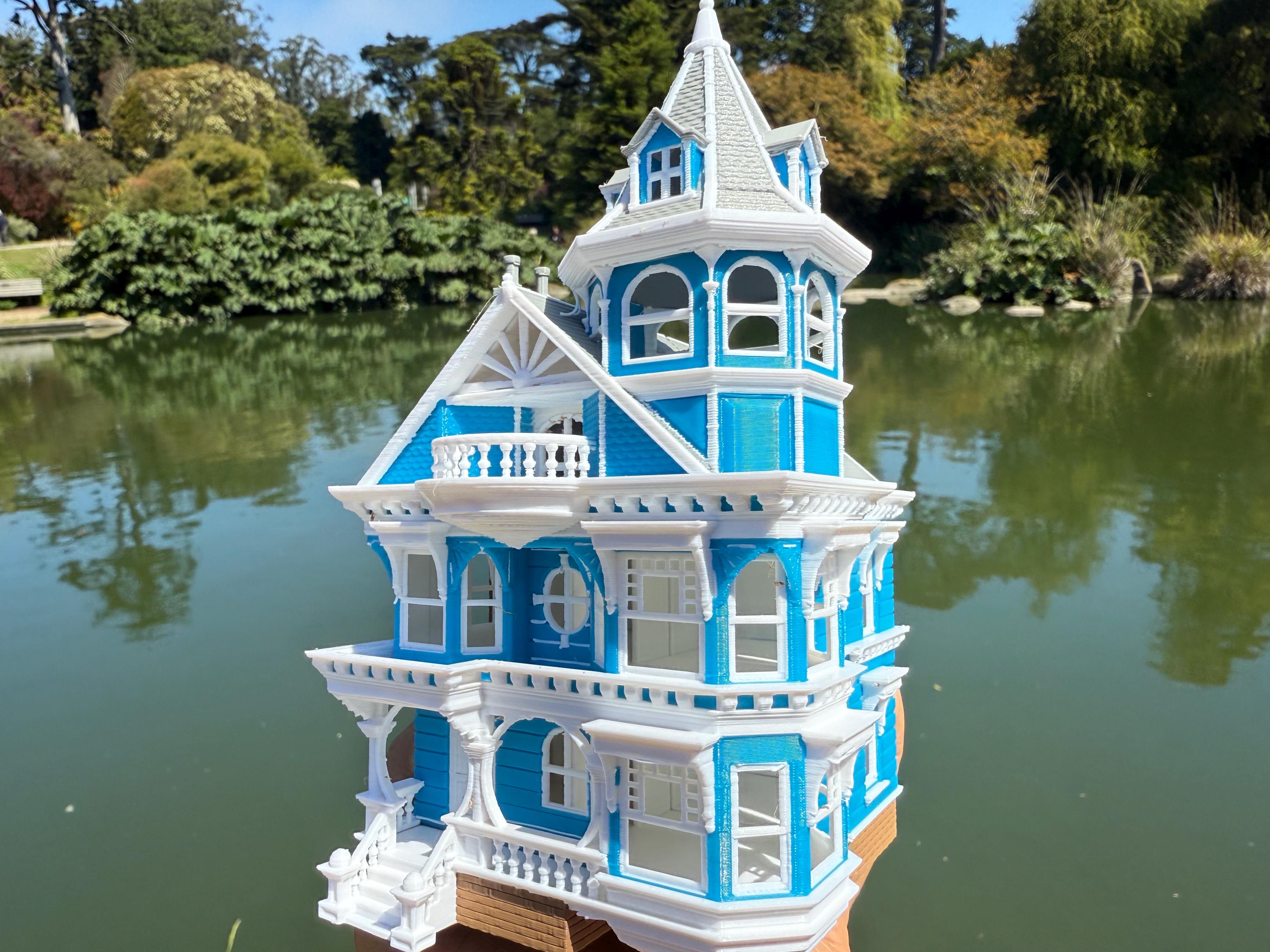 Miniature COLOR Victorian #3 Queen Anne Tower House 1:87 Ho-scale