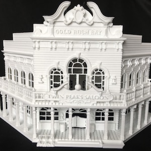Miniatur Old West #1 Salon / Hotel gebaut fertig HO Waage Interieurs inklusive weiß
