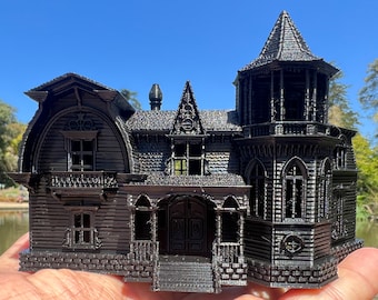Miniature #38 Black N-Scale Munster House Victorian Mansion Built Assembled