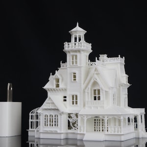 Assembled Tiny dollhouse for dollhouses Practical Witch Magic Victorian House White Built 3 inches