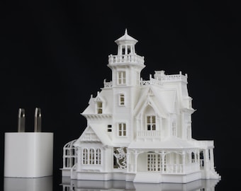 Assembled Tiny dollhouse for dollhouses Practical Witch Magic Victorian House White Built 3 inches