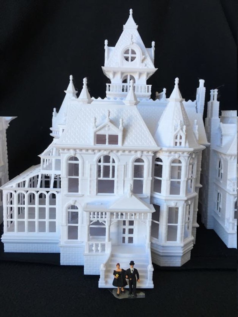 Miniature Victorian 5 Castle Tower House Train HO Scale image 6