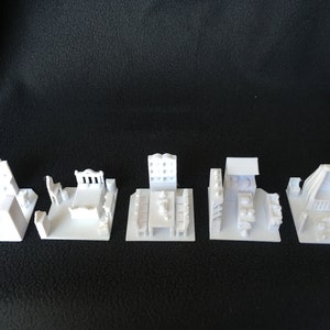 Paintable Miniature House Interior Set (5 White Rooms) - Fits Gold Rush Bay HO Scale Victorian models (1:87 scale)