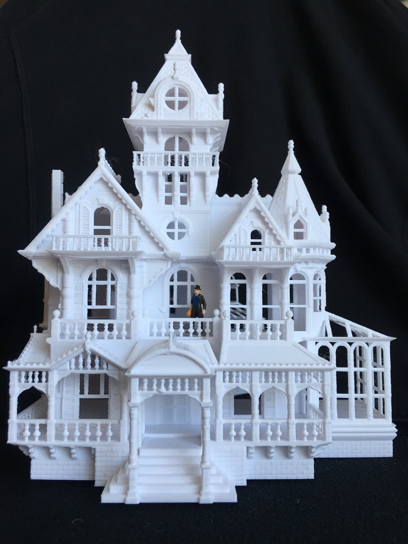 Miniature Victorian 5 Castle Tower House Train HO Scale image 1