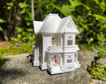 Pequeña miniatura a escala N de la casa victoriana de San Francisco de la bruja encantada mágica Halliwell