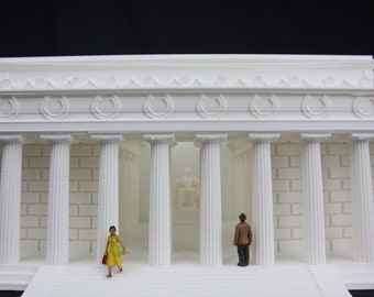Miniature Lincoln Memorial Washington DC White (HO-Scale figures not included)