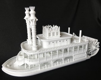 Miniature HO Scale Old West #4 Steamboat Paddlewheeler Riverboat Built Train Layout