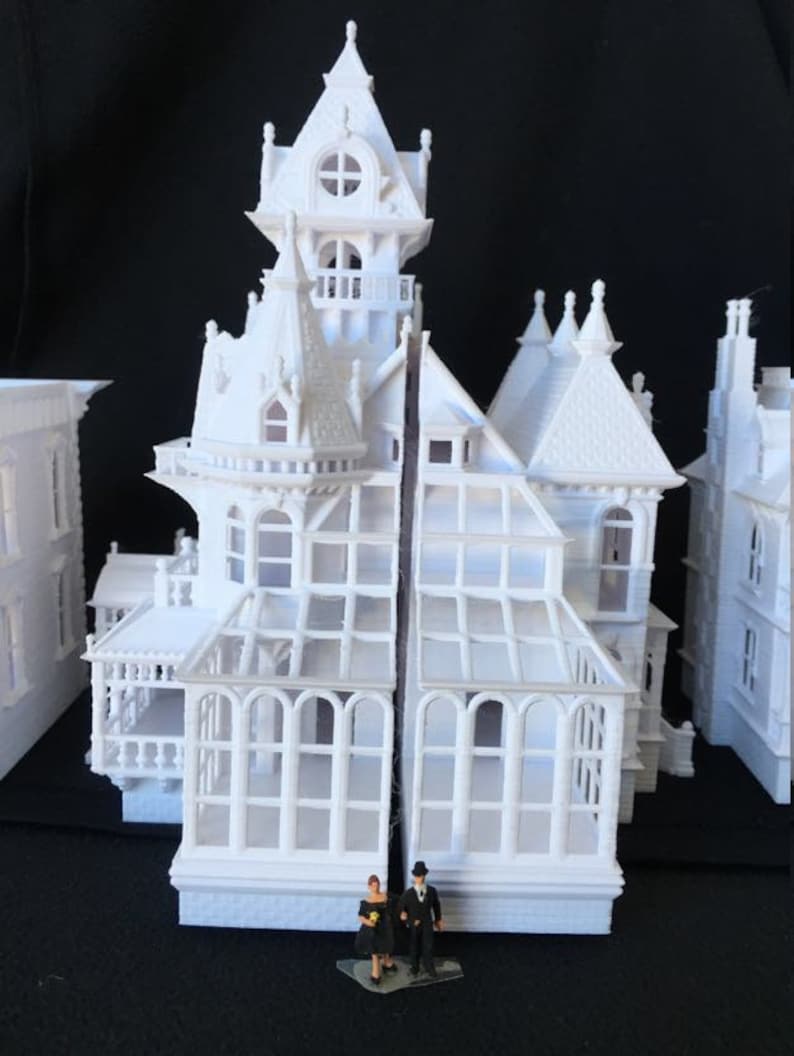 Miniature Victorian 5 Castle Tower House Train HO Scale image 5
