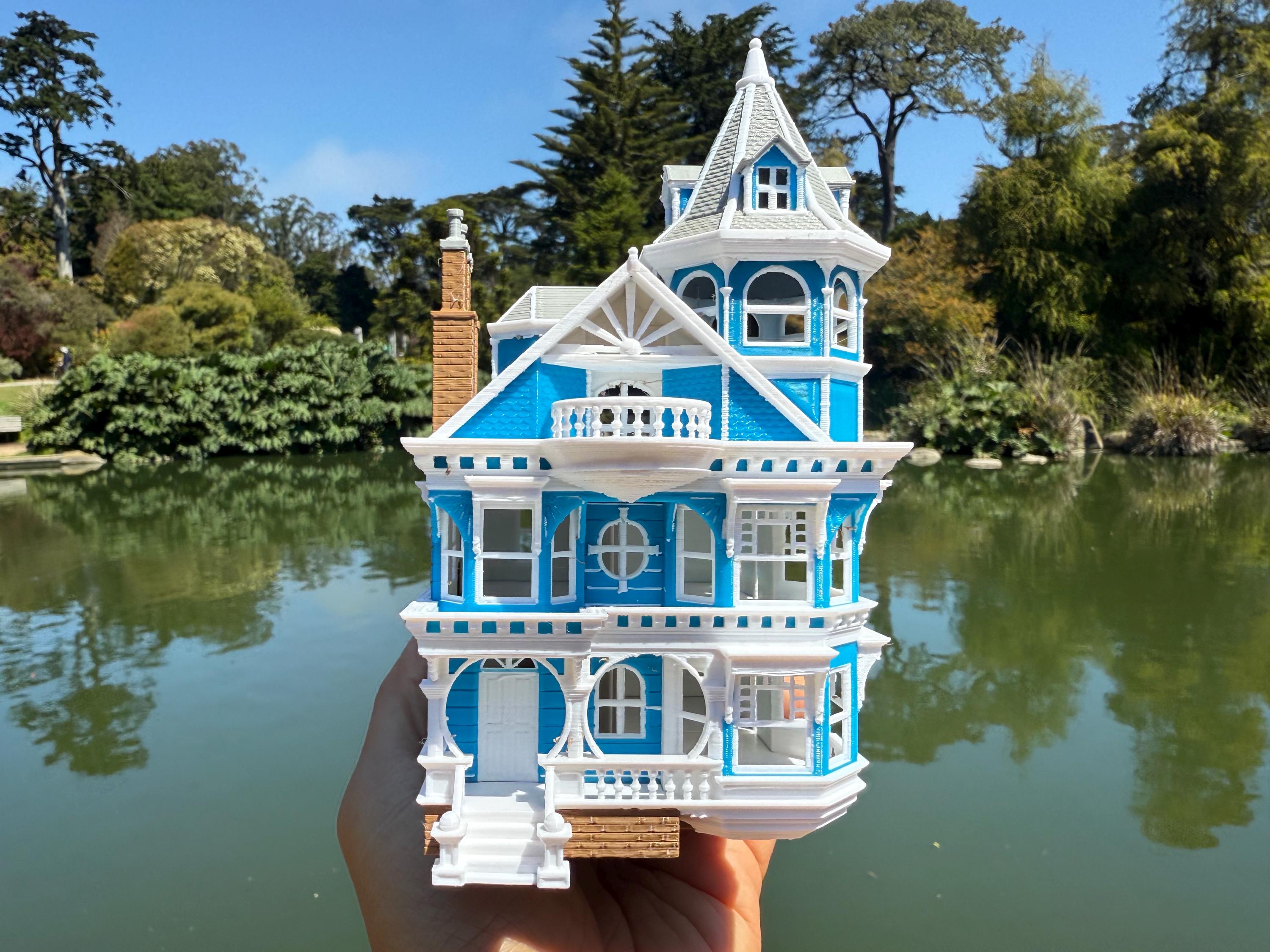 Miniature COLOR Victorian #3 Queen Anne Tower House 1:87 Ho-scale