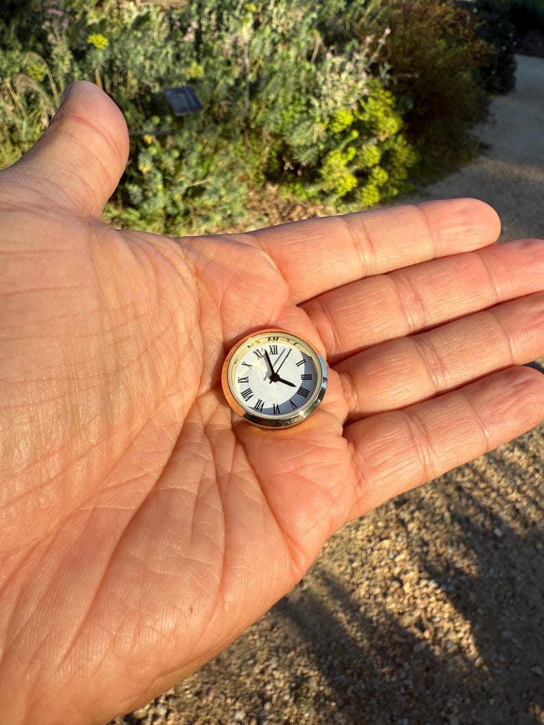 Small Colock NEW Tiny Miniature Working Quartz Clock 23mm With Pre-installed Battery ...
